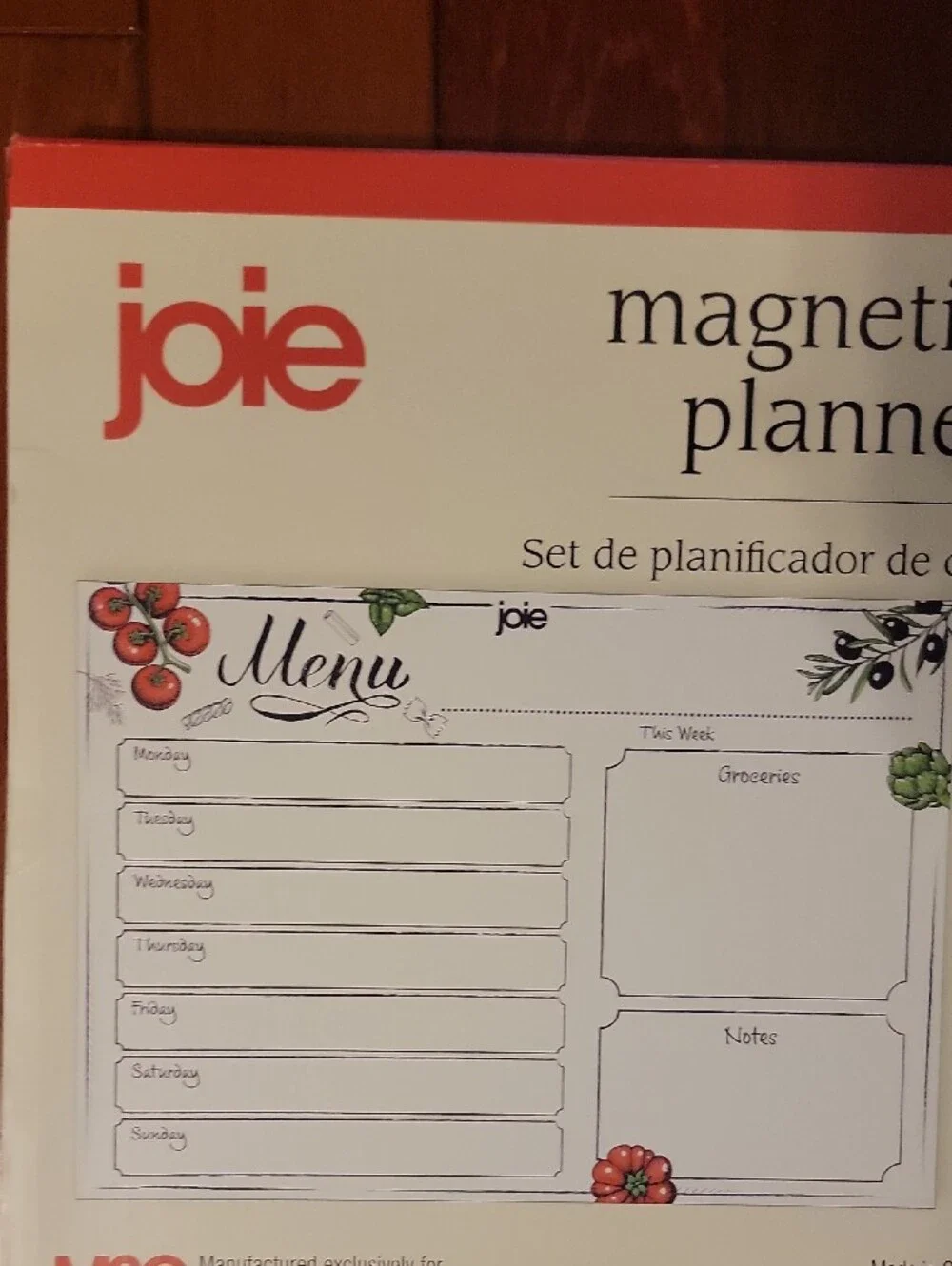 Joie Magnetic Meal Planner Set - White and Red Accent